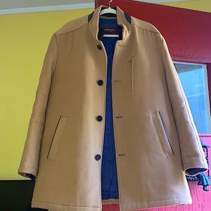 Johnston & Murphy Men's Wool Coat with Bib